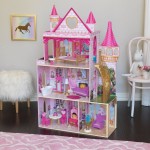 Casuta Castel din lemn pentru papusi ROSE Garden DollHouse Kidkraft cu sunete si lumni